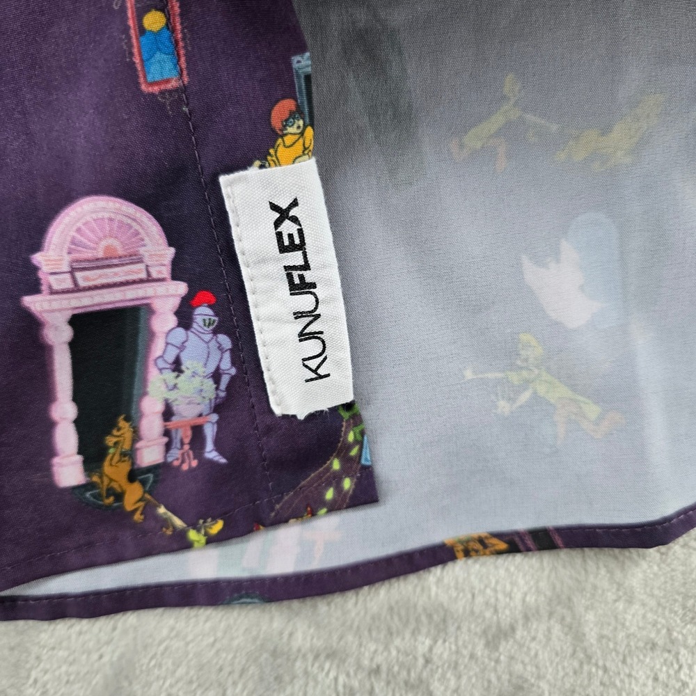 RSVLTS Scooby Doo RUH ROH Shirt Mens Large Purple KUNUFLEX Button Down - Picture 6 of 9